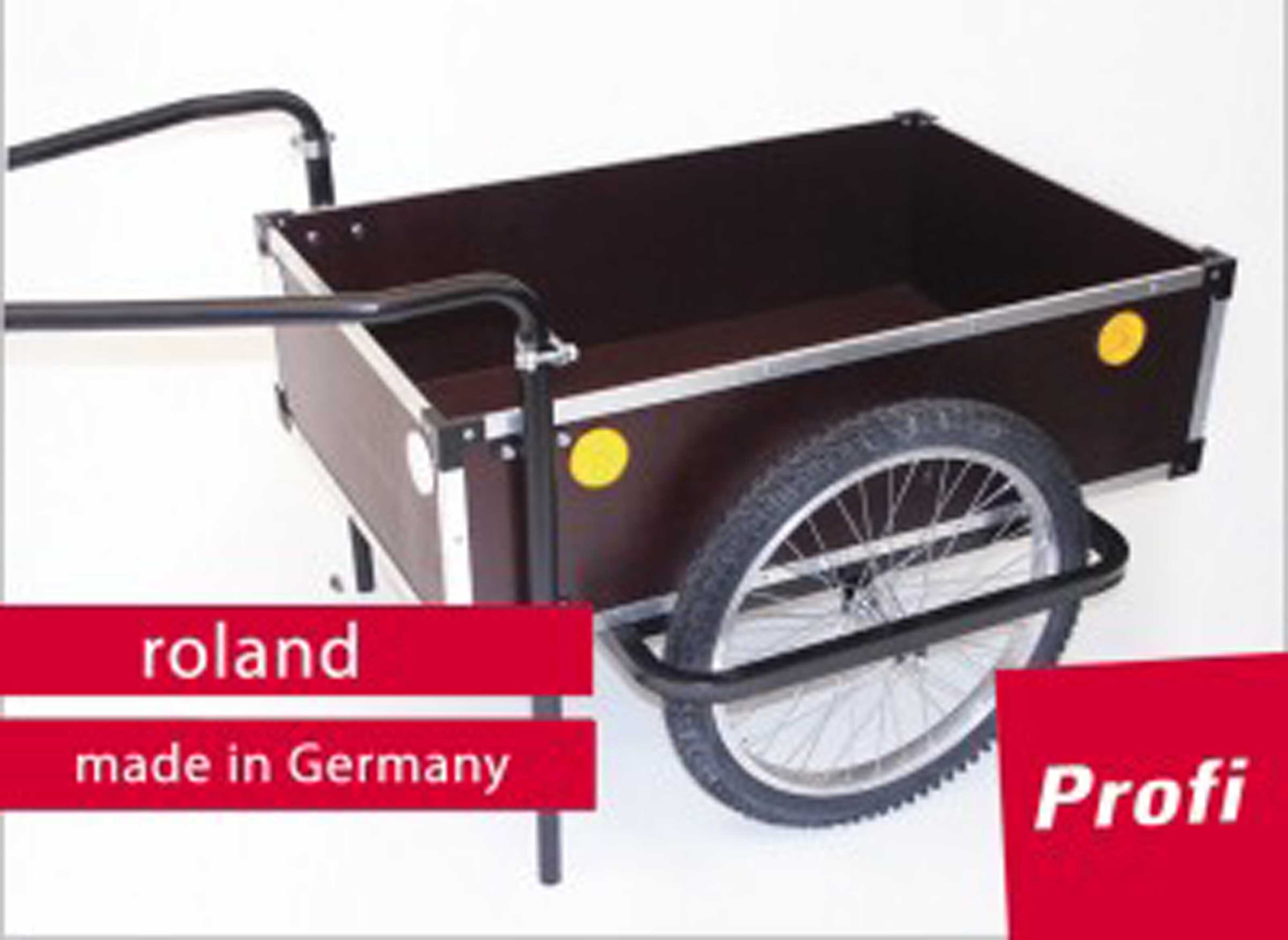 Roland Fahrradanhänger Profi Doppeldeichsel 120 Liter, Braun