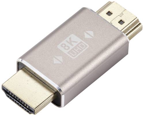 SpeaKa Professional SP-11301996 HDMI Adapter [1x HDMI-Stecker - 1x HDMI-Stecker] Grau UHD 8K @ 60 Hz, UHD 4K @ 120Hz Stecker 180°