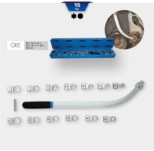 Brilliant Tools Jeu de clés pour poulie et tendeur, 15 pcs (BT571060)