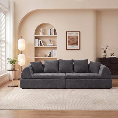 Modern Upholstered Boneless Modular Sectional Sofa with Deep Seating by GDFStudio