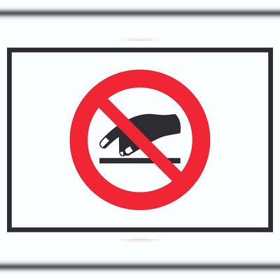 HB-Druck Berühren verboten Symbol Schild A0 (841x1189mm)