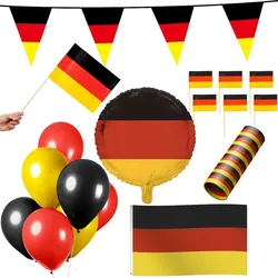 Deutschland Party Deko Set 74 tlg. Partyset Partydeko schwarz rot gold Fussball EM WM