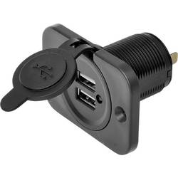 IWH USB Doppel-Einbau-Steckdose 12/24 Volt 21100 mA Belastbarkeit Strom max.=2.0 A 12 oder 24 V/DC 019006