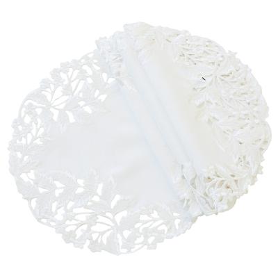 Xia Home Fashions Arietta Embroidered Cutwork Round Doily, 8-Inch, Set of 4
