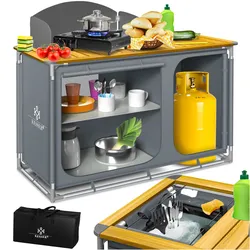 KESSER® Campingküche inkl. Tragetasche Mobile Outdoor Küche mit Aluminiumgestell Campingschrank Küchenbox Faltbare Reiseküche für Camping und Outdoor Modell wählbar