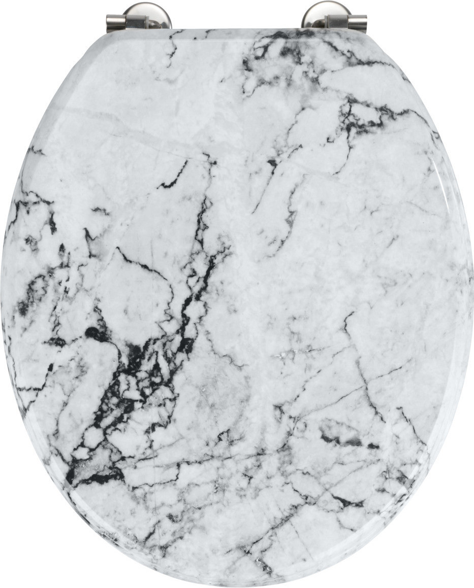 Wenko WC-bril in onyx-marmerlook van MDF voor gastentoiletten
