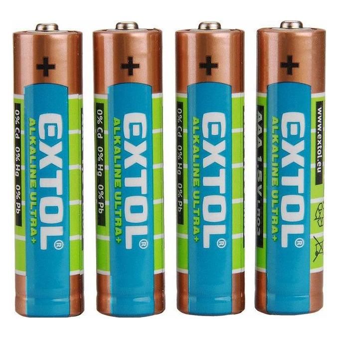 Extol Alkaline-Batterien ULTRA +, 4 Stück, 1,5 V AAA (LR03) (4 Stk., AAA) (EX42010)