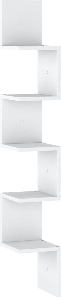Witte hoekboekenplank voor wandmontage, geschikt voor speelgoed en decoratie