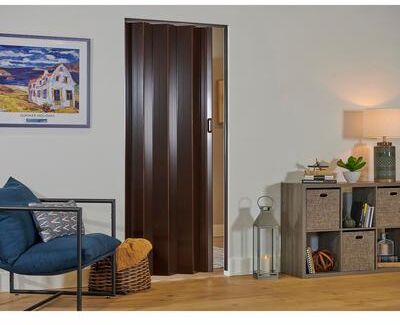 Spectrum Towne Collection Riverside Roasted Coffee PVC Folding Closet Door Accordion Door 36 x 80