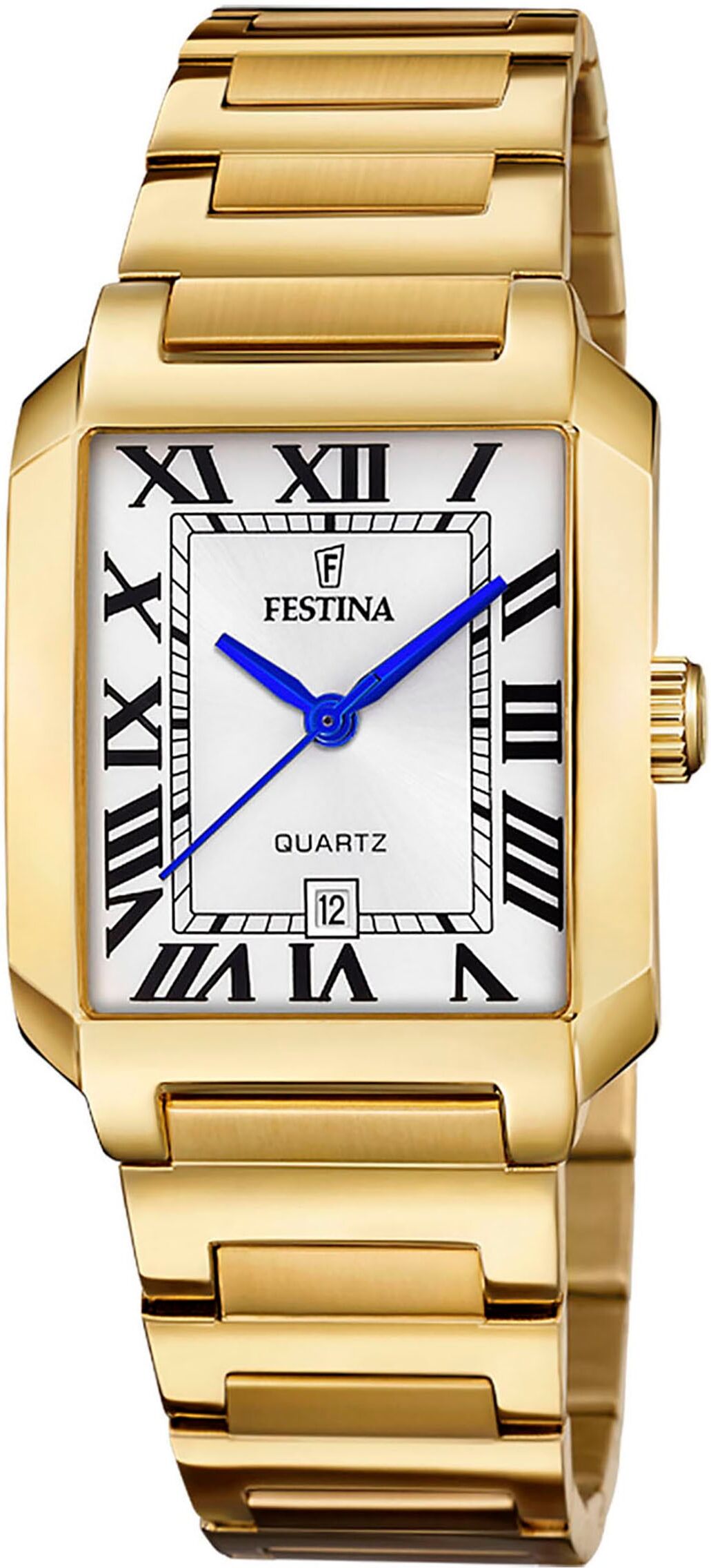 Quarzuhr FESTINA "On The Square", gold (goldfarben), Armbanduhren, Damen, Quarzuhr, Armbanduhr, Damenuhr, Edelstahlarmband, Datum