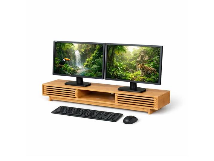Relaxdays Monitorstandaard 3 vakken