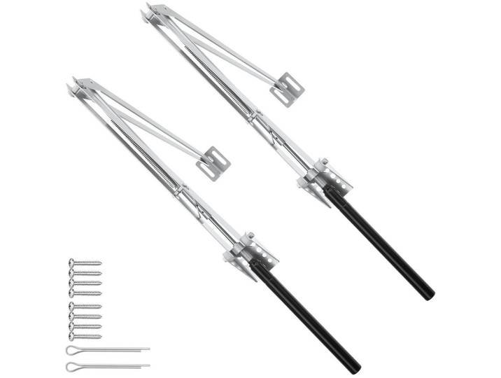 tectake Automatischer-Fensteröffner 2er Set, einfache Montage, silber, Silberfarben, Metall, 4.5x5x32 cm, Gartenzubehör, Gartenhäuser & Gewächshäuser