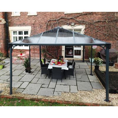 Pavillon PALRAM - CANOPIA "Martinique 5000", grau (grau, grau), B/H/T: 359cm x 285cm x 492cm, Pavillons, BxT: 359x492 cm