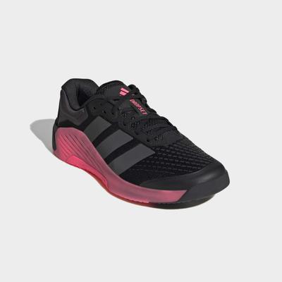 Trainingsschuh ADIDAS PERFORMANCE "DROPSET 4", Herren, Gr. 48, core schwarz, grau six, solar turbo, Synthetik, Textil, Schuhe, für besseren Halt beim Gewichtstraining