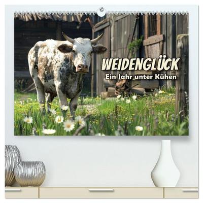 Weidenglück: Ein Jahr unter Kühen (hochwertiger Premium Wandkalender 2026 DIN A2 quer), Kunstdruck in Hochglanz