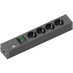 Bachmann 420.0012 Steckdosenleiste mit Schalter 4fach Schwarz Schutzkontakt 1 St.