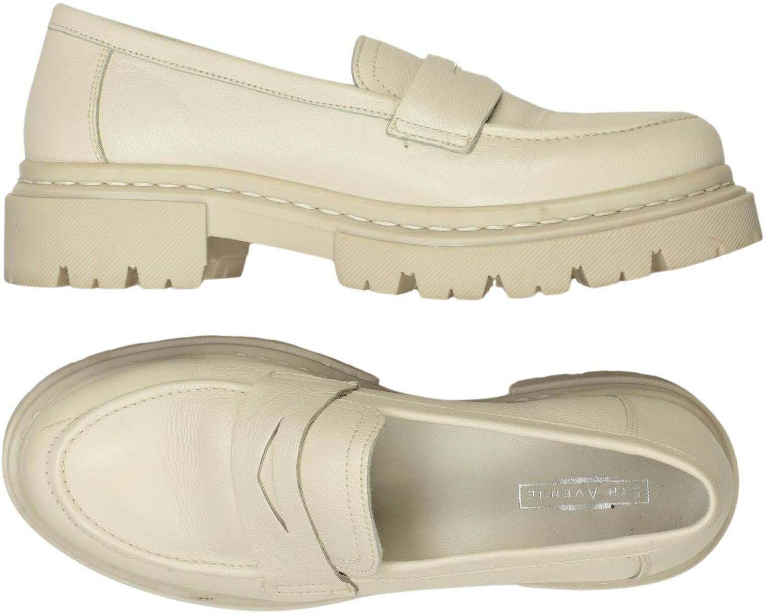 5th Avenue Damen Halbschuh, Cremeweiß, Gr. EU 37, Leder - Second Hand
