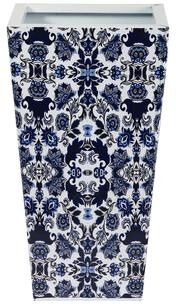 Nearly Natural "18"" Oriental Blue and White Classic Metal Planter"
