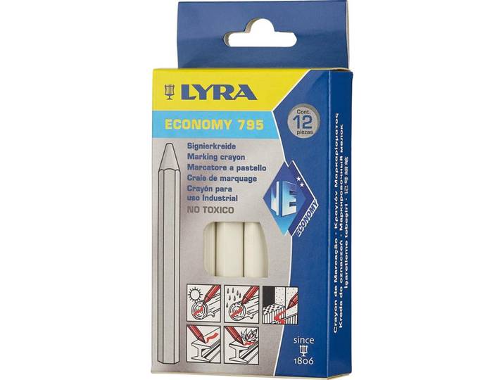 Craie de signalisation hexagonale Nr.795 blanc a12pcs Lyra
