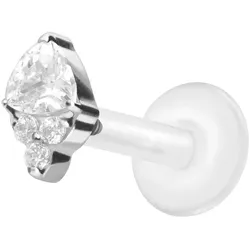 PTFE Labret mit Innengewinde + Titan-Aufsatz EINGEFASSTE KRISTALLE