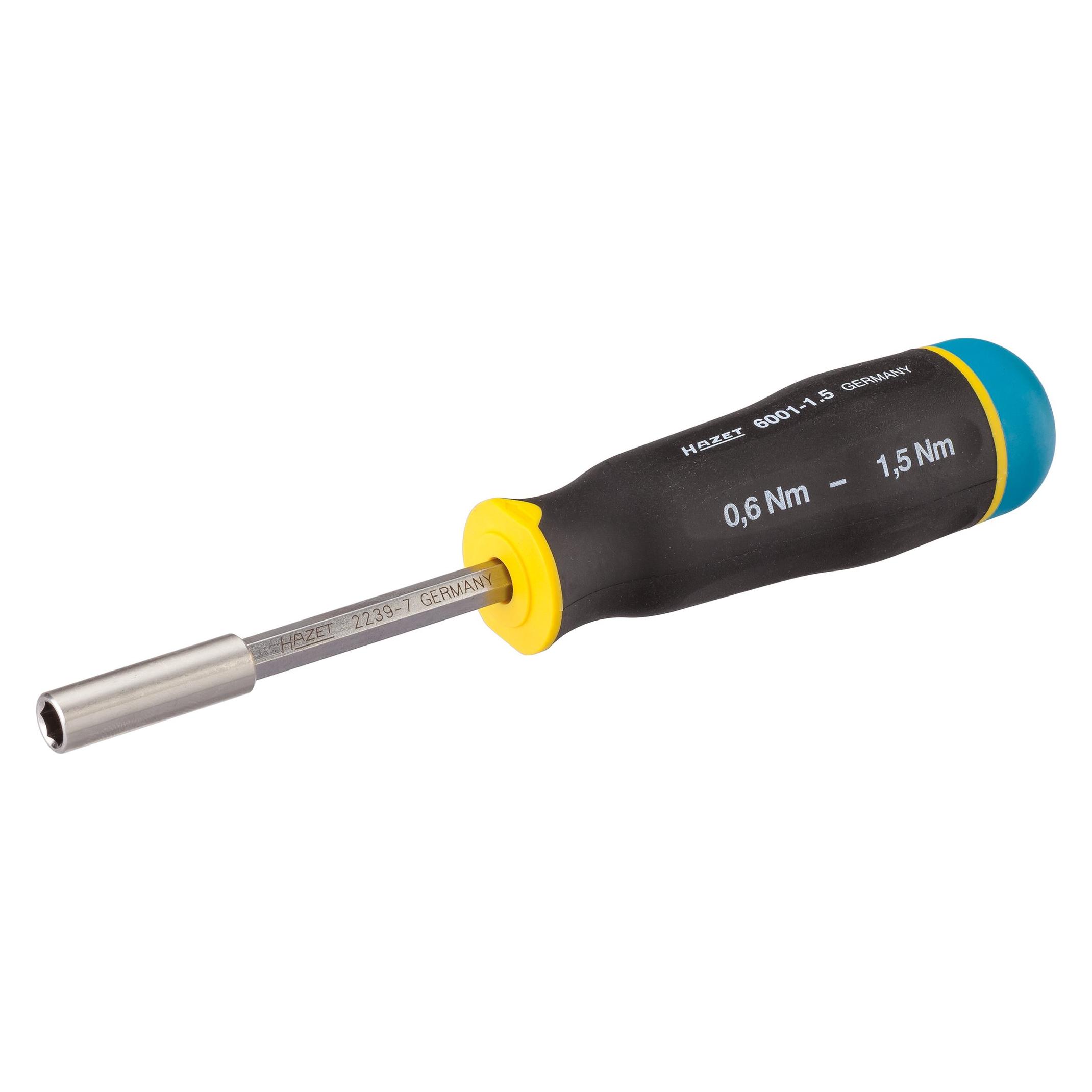 Hazet Drehmomentschraubendreher 6001-1.5/3 Nm min-max: 0.6 - 1.5 Nm Toleranz: 10% Sechskant6,... (1/4", 0.60 - 1.50 Nm) (6001-1.5/3)