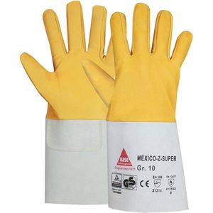 Hase Schweißerhandschuhe Mexico-Z Super, 10 Paar, Echt Leder, hydrophobiert, lange Stulpe, Größe XL