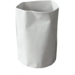 Ćmielów Gebogene Vase niedrig weiß