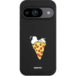 Nivocase Handyhülle für Google Pixel 9 Hülle NIVOpure Case Schwarz Pizza Peanuts Snoopy (Google Pixel 9), Smartphone Hülle, Schwarz