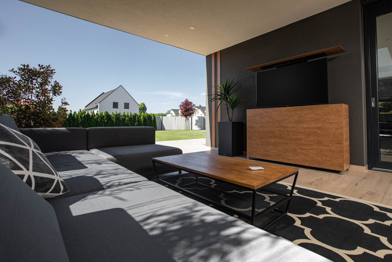 Bellano Living TV Lift Schrank Outdoor holzdekor