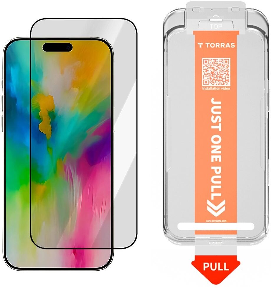 iPhone 17 Pro Max - TORRAS Install Master Hærdet Skærmbeskyttelsesglas - Gennemsigtig