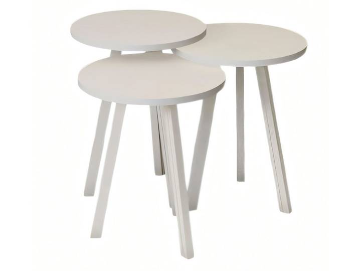 Xlmoebel Satztisch XLMOEBEL Holz Couchtisch-Set in Weiß, modern und vielseitig (Set, 3-teilig), Made in Europa