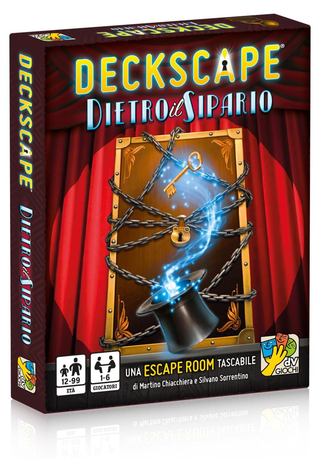 dV Giochi Deckscape Achter het gordijn Escape Room in zakformaat Italiaanse editie