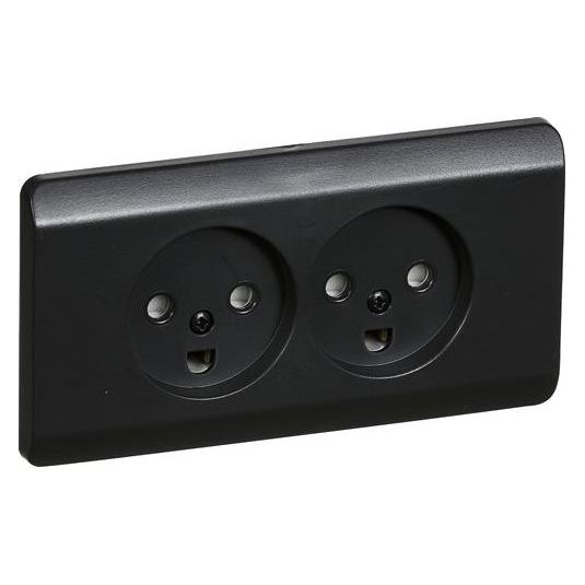 LK Opus 66 stikkontaktdobbelt 2 poletmed jord, planforsinketkoksgrå (AAK501N8312)