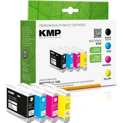 KMP Druckerpatronen B75V schwarz, cyan, magenta, gelb kompatibel zu brother LC1000VAL, 4er-Set
