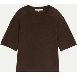 Strickshirt mit Alpaka-Anteil Braun M