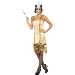 Smiffys Goldenes 20er Jahre Charleston Kleid (M)