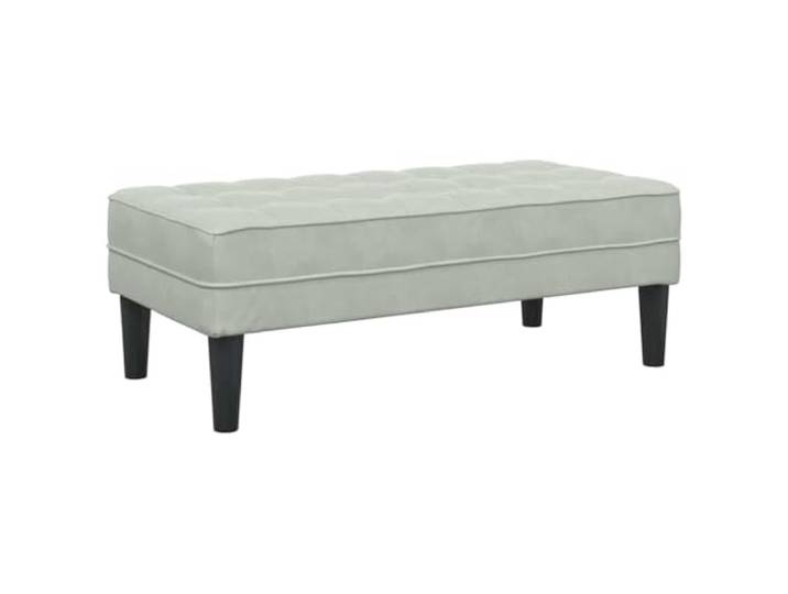 KTHLBRH Sitzbank mit Kissen Hellgrau 113 x 57 x 39 cm Samt Weicher Samt, Struktur aus Sperrholz, konische Beine, Verwendung im Wohnzimmer und Eingangsbereich, modernes Design