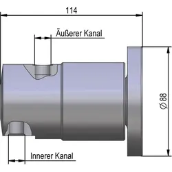 Röhm, Zubehör Maschine, 2-Wege Drehdurchführung KKS/Luft