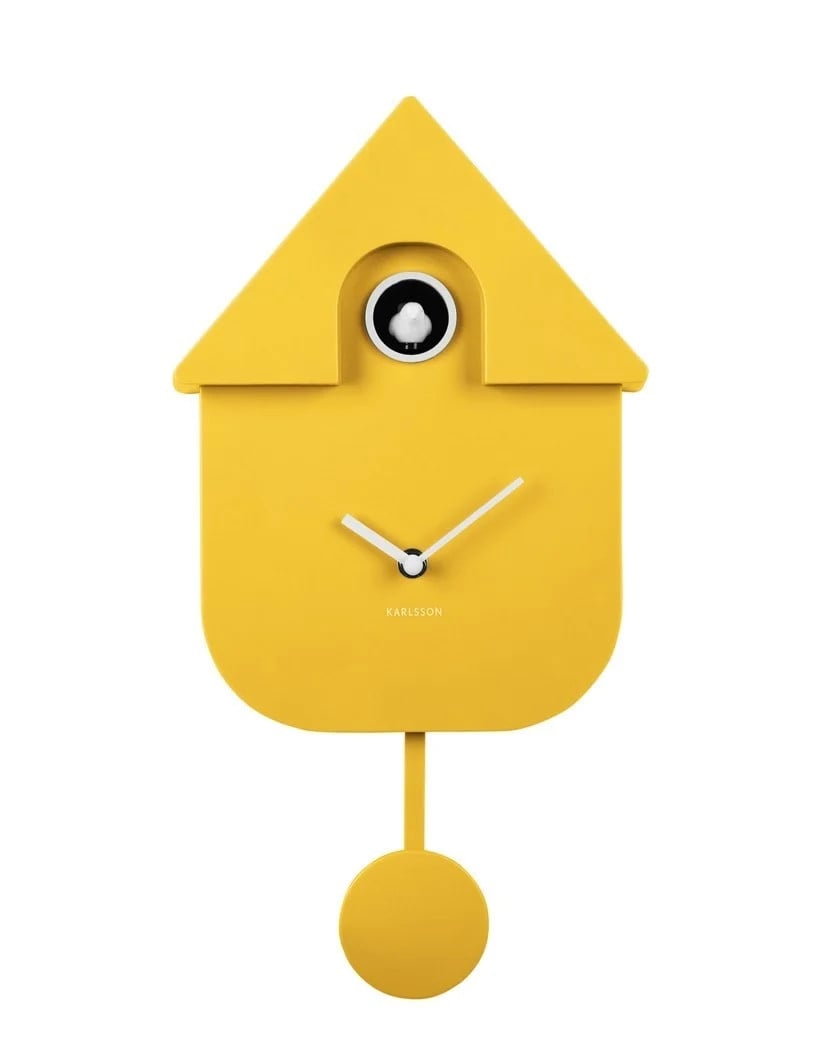 Karlsson Modern Cuckoo Klok - Geel - Wandklok