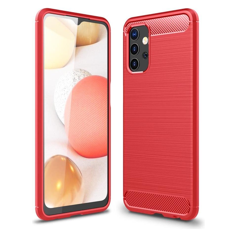 Cover-Discount Galaxy A32 5G - Metall Carbon Look Gummi Hülle rot (Samsung Galaxy A32 5G) (101232330B)