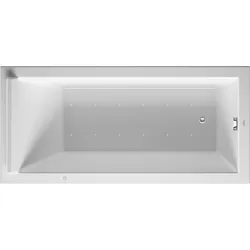 Duravit Starck Whirlpool, Einbauversion, 1 Rückenschräge, Gestell, Ab- und Überlaufgarnitur chrom, Air-System, 1700x800mm, 760336000AS0000