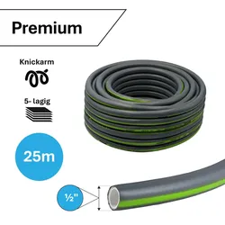 Stabilo Sanitär Gartenschlauch Grau 1/2 Zoll 25 m 5-lagig knickfest Premium