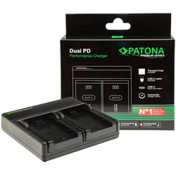 Patona Batteries Replacement Dual Charger USB USB-C (Kamera Akku Ladegerät), Kamera Stromversorgung, Schwarz