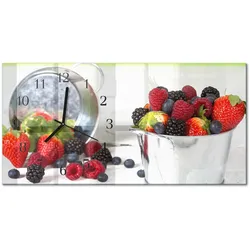 WANDUHR aus Glas 60x30 cm - Waldfrüchte