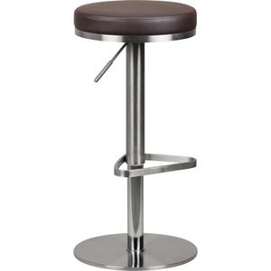 Wohnling Barhocker WL1.612, drehbar, 57-82cm Sitzhöhe, Kunstleder, braun