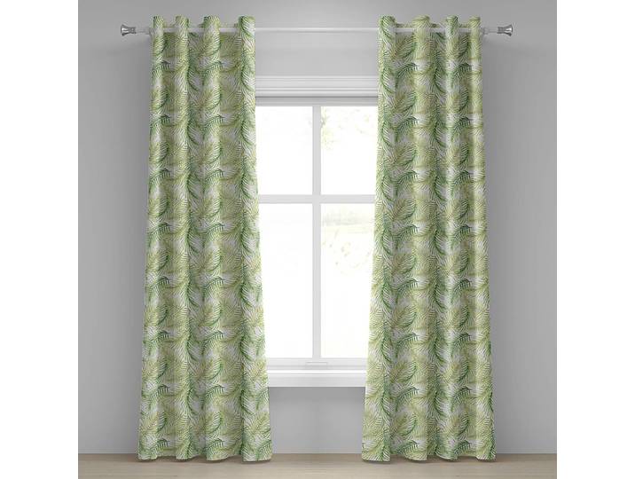 Ösenvorhang Palm Leaves 2er-Set 245cm Grün/Hellgrün