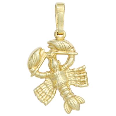 Sternzeichenanhänger JOBO "Anhänger Sternzeichen", gold (gelbgold 333), Schmuckanhänger, Damen, Krebs, Gelbgold 333, 333 Gold