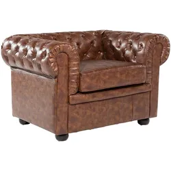 SESSEL Kunstleder Goldbraun Chesterfield