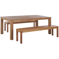GARTENMÖBEL SET 6-Sitzer Eukalyptusholz hellbraun Monsano