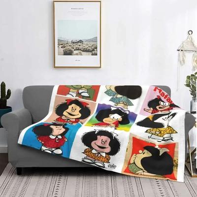 Uplift Picks Love Mafalda Soft Flannel Fleece Cartoon Throw Blanket 18 150x180 Cm